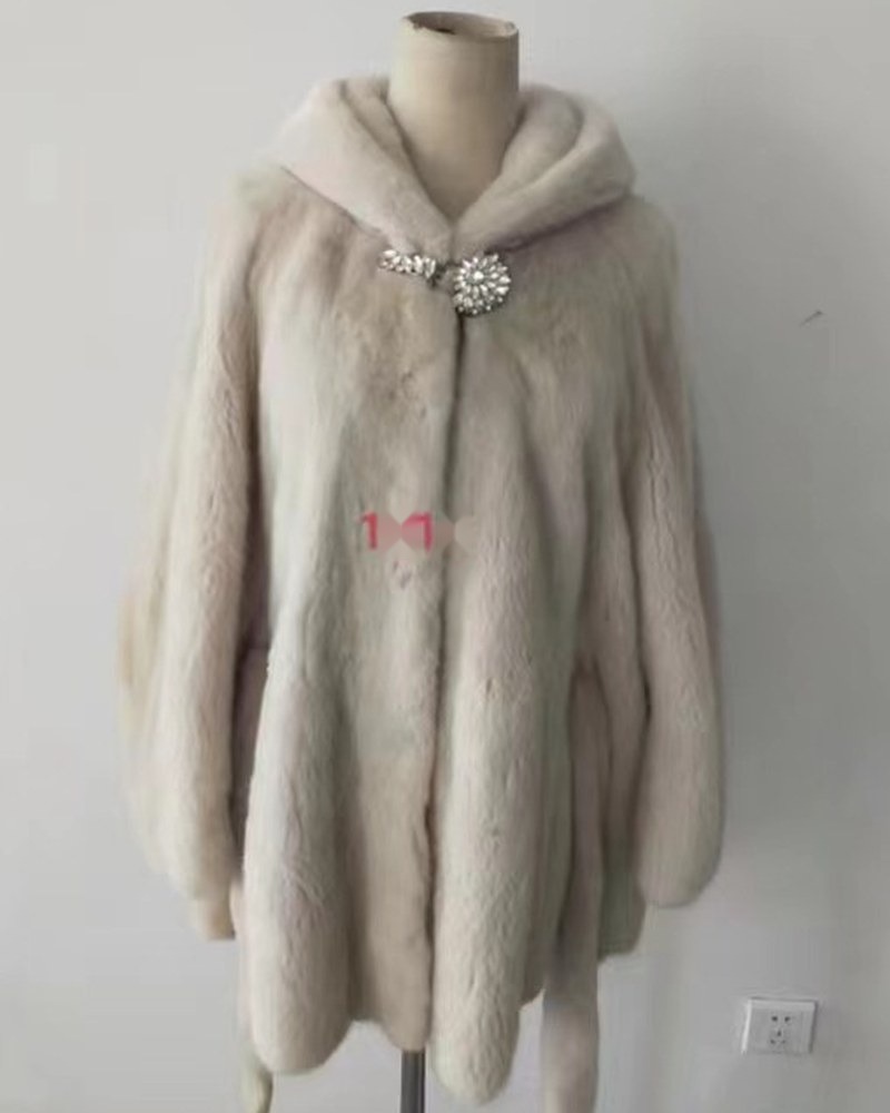 琥珀橙色貂皮大衣改色成品，暖橘调